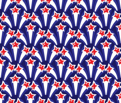 Independence Day of America seamless pattern. July 4th endless background. USA national holiday repeating texture with stars. illustration
