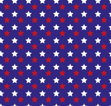 Independence Day of America seamless pattern. July 4th endless background. USA national holiday repeating texture with stars. illustration