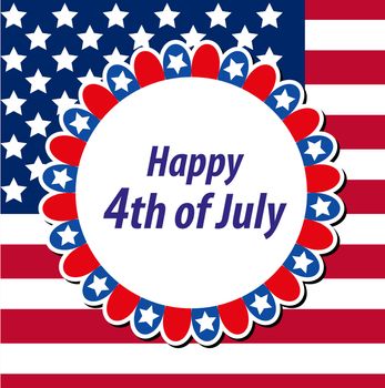 Happy 4th july greeting card, poster. American Independence Day template for your design. illustration