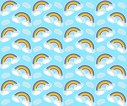 Rainbow seamless pattern. Colorful children s endless background, repeating texture. illustration