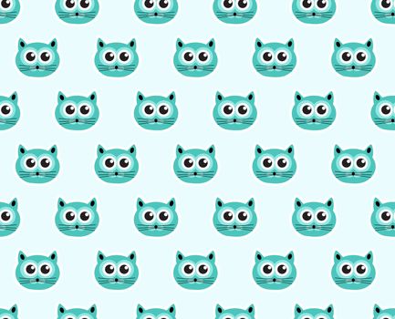 Cat seamless pattern. Fashionable modern endless background, repeating texture. illustration