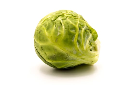 One of Brussels sprouts on white background