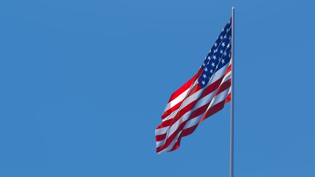 3d rendering of the national flag of the United States of America.