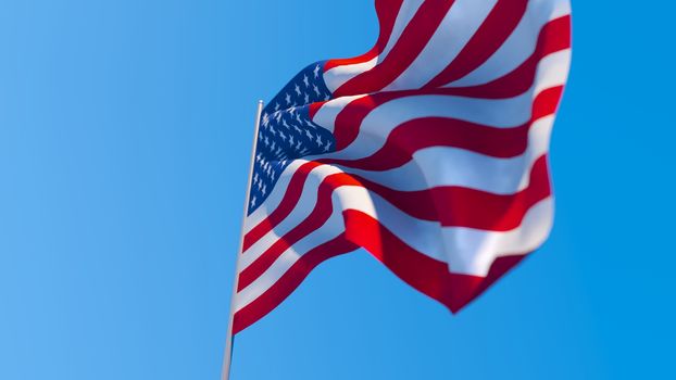 3d rendering of the national flag of the United States of America.