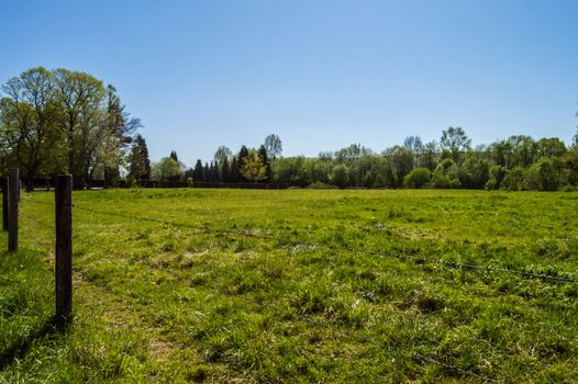 View of a meadow in La Gaume in Virton near the town of Arlon in Belgium