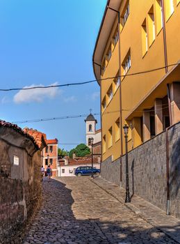 Plovdiv, Bulgaria - 07.24.2019. Streets in  Plovdiv old town, Bulgaria, on a sunny summer day