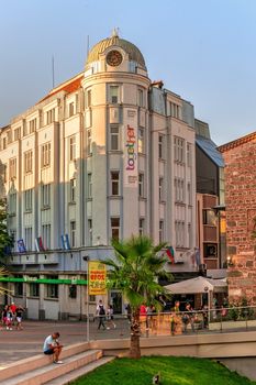 Plovdiv, Bulgaria - 07.24.2019. Knyaz Alexamder Street in Plovdiv, Bulgaria, the main street on a sunny summer day