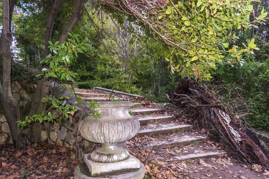 Tatoi Palace ruins in Greece. Tatoi is located 27 km from Athens and was the summer palace of the former Greek Royal Family and the birthplace of King George II of Greece.