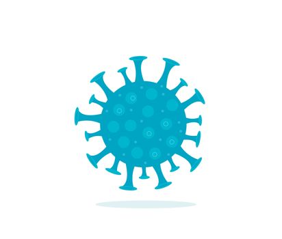 Coronavirus icon flat style. Dangerous pneumonia pandemic virus. Isolated on a white background. illustration.