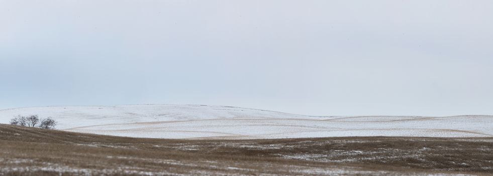 Landscape Saskatchewan Prairie Rurual Scene Panorama snowfall