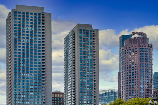 Three modenr office towers in Boston