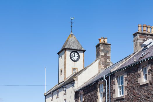 The clock tower of Lauder Town Hall is located  in Lauder town centre in the Scottish Borders.