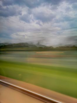 Background made by long exposure shot from train