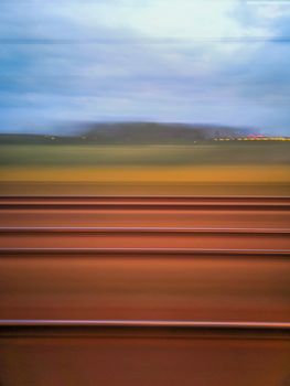 Background made by long exposure shot from train
