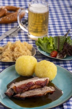 bavarian roasted pork with potato dumlings