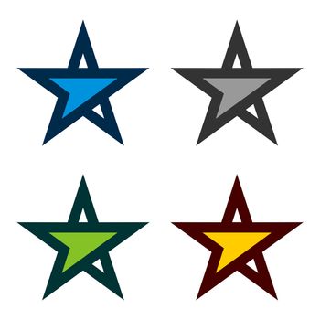 set Forward Arrow Star Logo Template Illustration Design. Vector EPS 10.