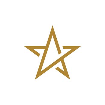 Gold Star Line Logo Template Illustration Design. Vector EPS 10.