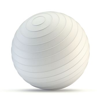 White fitness ball 3D render illustration isolated on white background