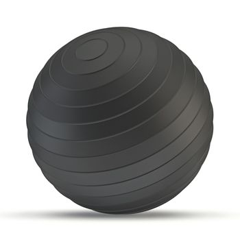 Black fitness ball 3D render illustration isolated on white background