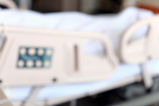 Abstract blur of Elderly patients in hospital bed background