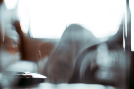 Abstract blur of Elderly patients in hospital bed background