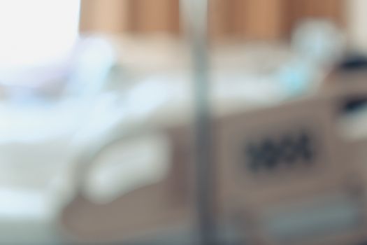Abstract blur of Elderly patients in hospital bed background