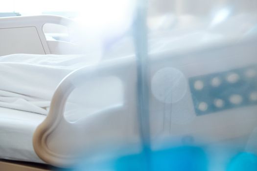 Abstract blur of Elderly patients in hospital bed background
