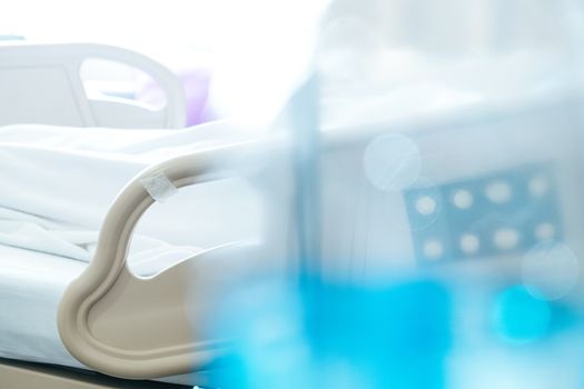Abstract blur of Elderly patients in hospital bed background