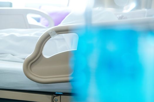 Abstract blur of Elderly patients in hospital bed background