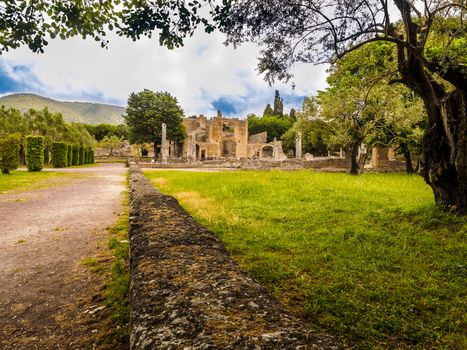 Ancient ruins of Villa Adriana, residence of the emperors of Rome.