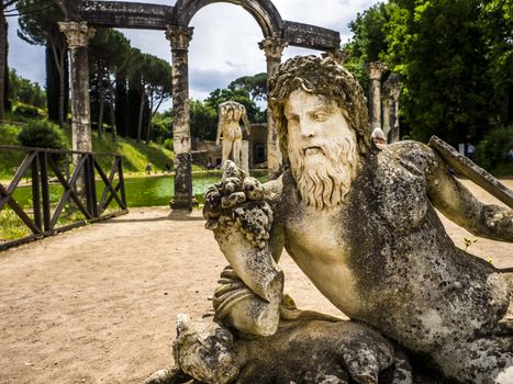 Ancient ruins of Villa Adriana, residence of the emperors of Rome.