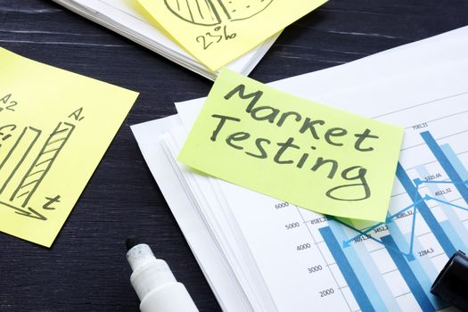 Marketing market testing report on the table.