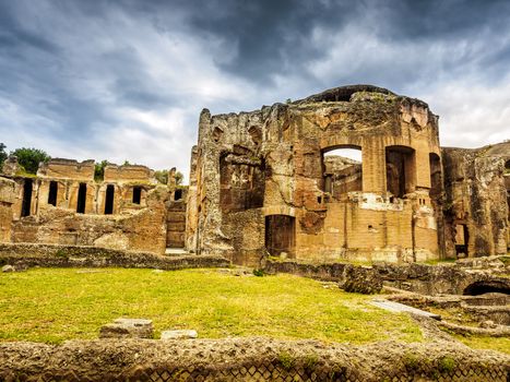 Ancient ruins of Villa Adriana, residence of the emperors of Rome.