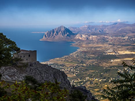 View on coast of Sicily, Italian island in the mediterranean sea.