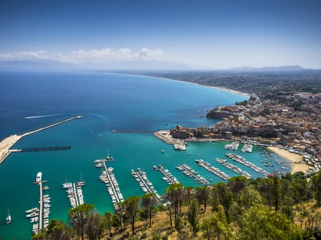 View on coast of Sicily, Italian island in the mediterranean sea.