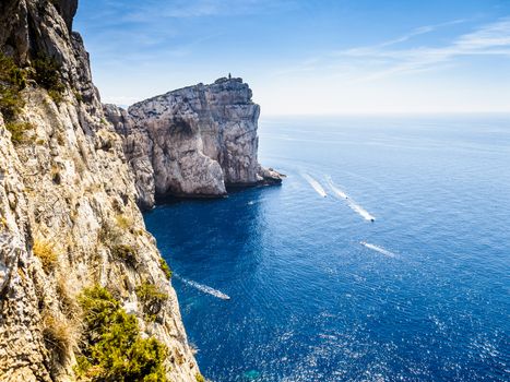 View on coast of Sardinia, Italian island in the mediterranean sea.