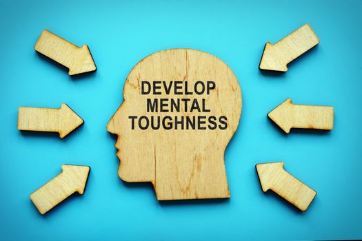 Develop Mental Toughness phrase on the head shape.