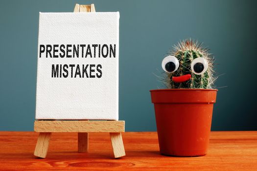 Presentation Mistakes and funny cactus with eyes.