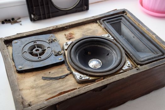 a Column speaker 15AS-208. Vintage Soviet bookshelf acoustics.