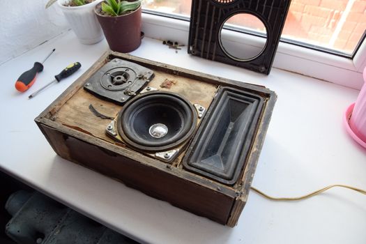 a Column speaker 15AS-208. Vintage Soviet bookshelf acoustics.