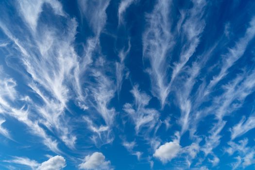 A Photo of a blue sky with white clouds forming different shapes