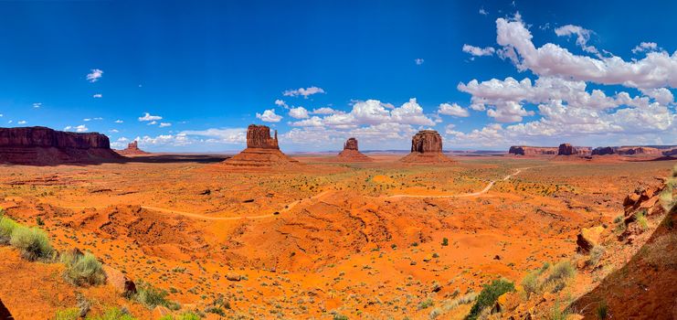 Monument Valley on the border between Arizona and Utah, USA