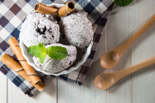 Oreo ice cream on table