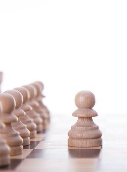 chess pieces on the board during the game