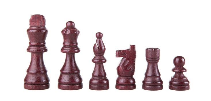 Chess pieces isolated on white background