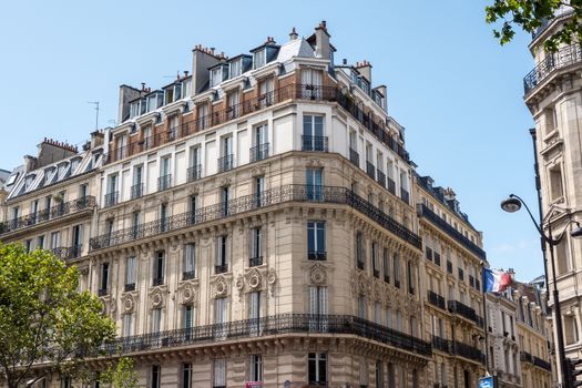 French traditional Haussmann architecture in Paris, France 11-9-19