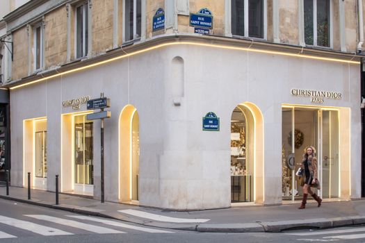 Christian Dior Store in Paris, France, Very famous Luxury brand all around the world, shop on " Rue saint Honoré "