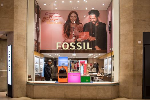 FOSSIL Store in Paris, France, watches brand shop in "Le Louvre"