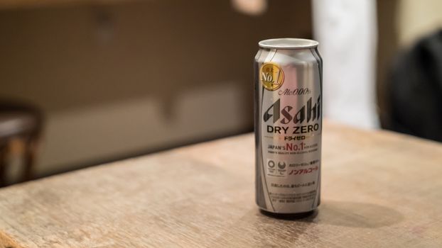 Dry Zero non alcoholic Asahi Beer, Kobe, Japan,