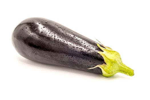 Fresh eggplant isolated on white background with clipping path